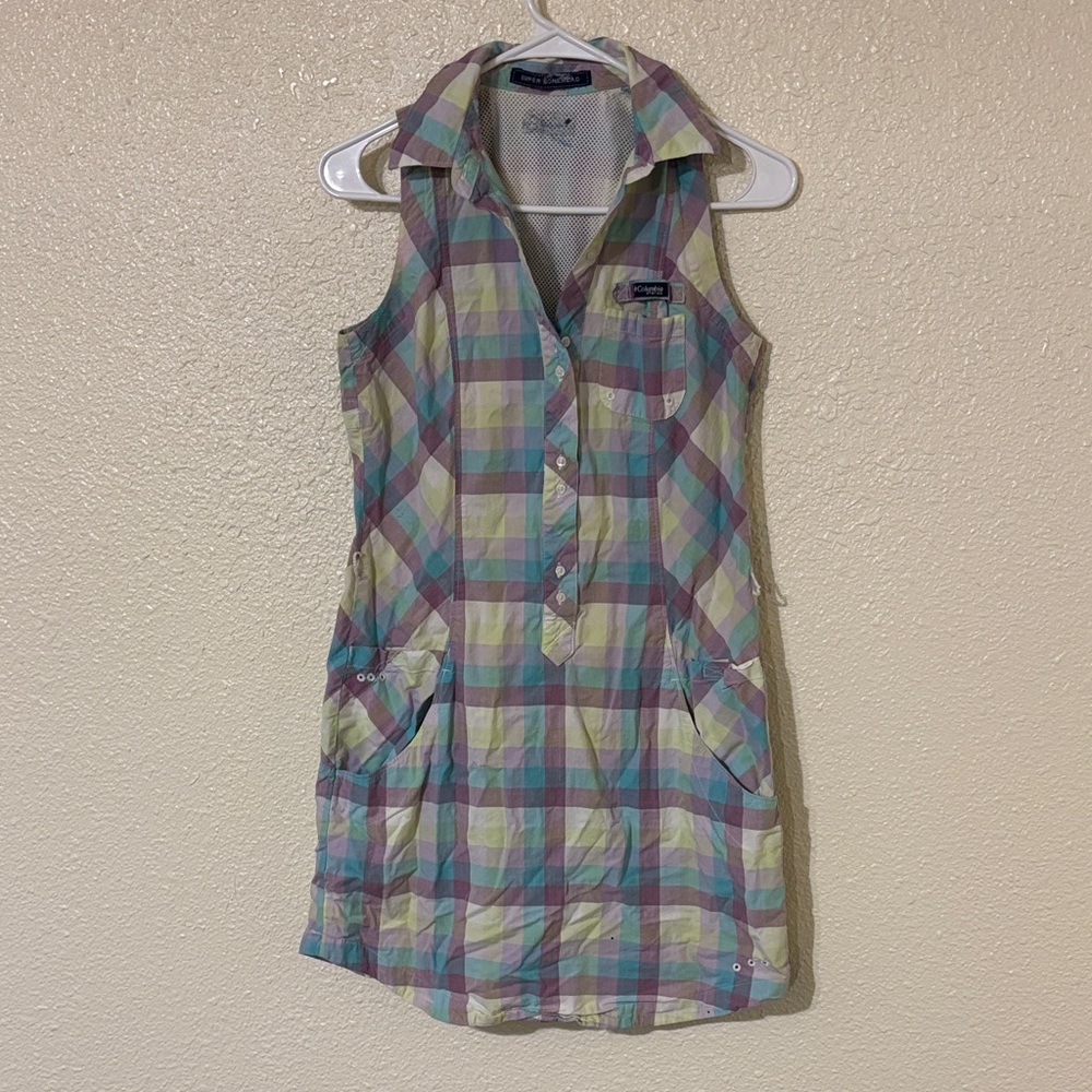 Columbia Multicolor Plaid Sleeveless Dress